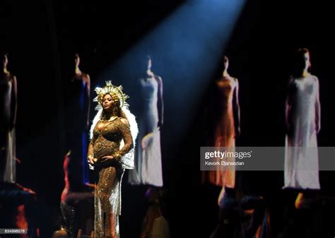 Recording Artist Beyonce Performs Onstage During The 59th Grammy