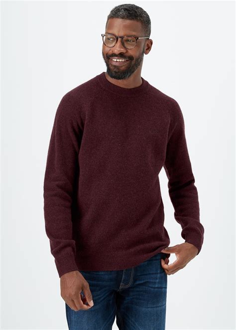 Lincoln Burgundy Lambswool Crewneck Jumper Matalan