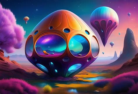 Premium Photo The Enigmatic Alien Pod In A Whimsical Wonderland