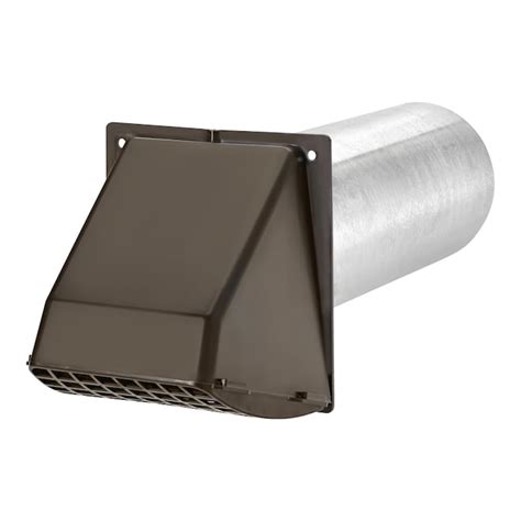 Lambro 4 In Brown Plastic Dryer Vent Hood With Through The Wall Pipe And Removable Guard A In