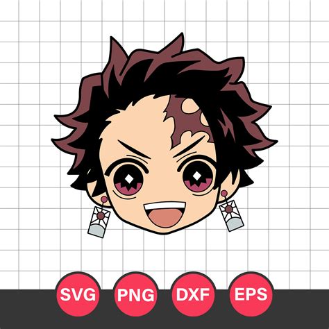 Kamado Tanjiro Chibi Head Svg Demon Slayer Svg Kimetsu No Inspire