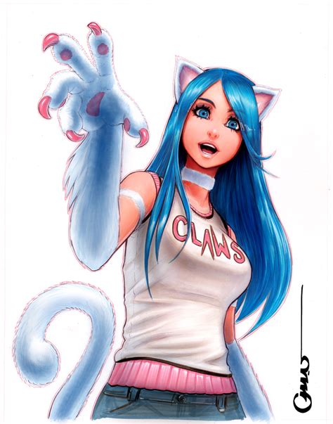 Safebooru Animal Ears Blue Eyes Blue Hair Cat Ears Cat Paws Cat Tail