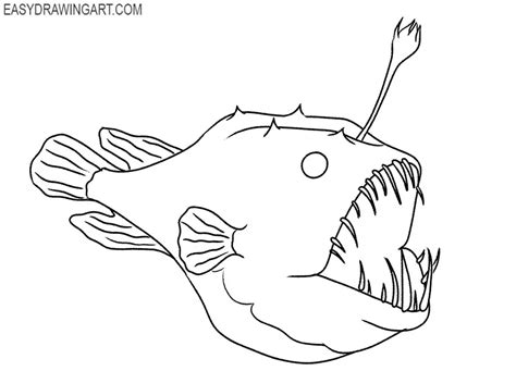 How to Draw an Angler Fish - Easy Drawing Art