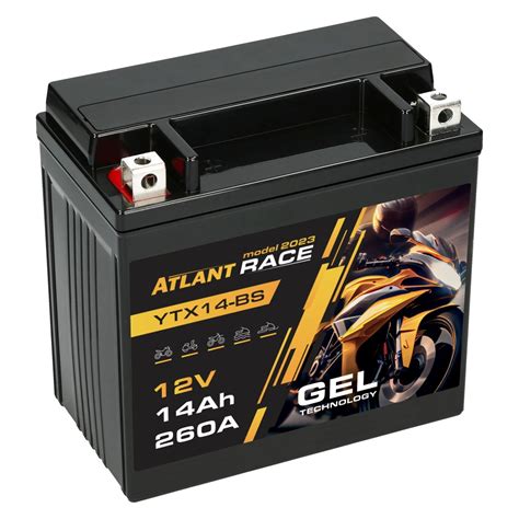 Motorradbatterie Atlant Race Gel Ytx Bs V Ah Ctx Bs