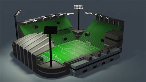 Low Poly Football Stadium Free Vr Ar Low Poly 3d Model Cgtrader