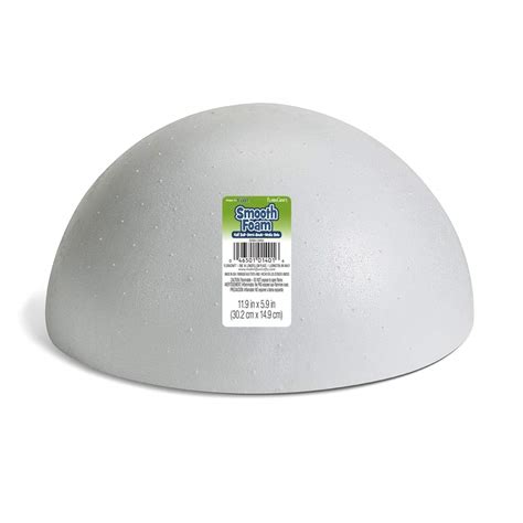 FloraCraft SmoothFoam Hollow Half Ball 11 9 Inch X 5 9 Inch White