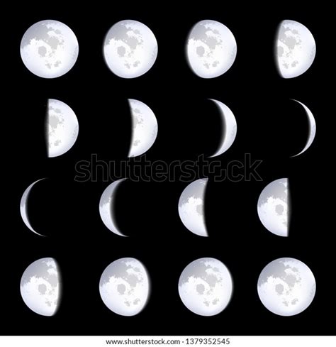 Creative Illustration Realistic Moon Phases Schemes Stock Illustration 1379352545 | Shutterstock