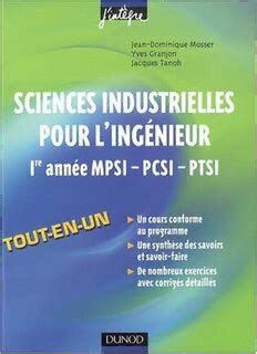 Sciences Industrielles Pour L Ingenieur 1e Annee MPSI PCSI PTSI PDF