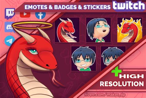 Create Cute Custom Design Emotes Badges And Sticker For Twitch