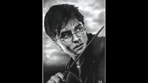 Timelapse Harry Potter A3 Charcoal Pencil Drawing By Simon Powell Illustrations Youtube