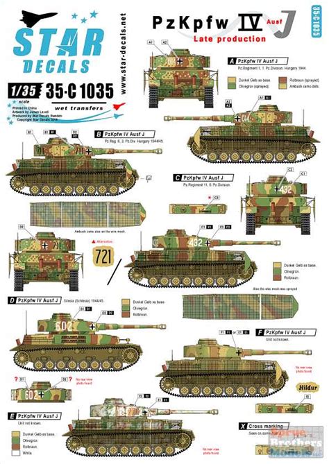 SRD35C1035 1 35 Star Decals Panzer Pz Kpfw IV Ausf J Late Production