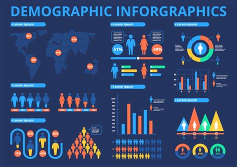 Demographics Infographic World Map Population Statistic With Data
