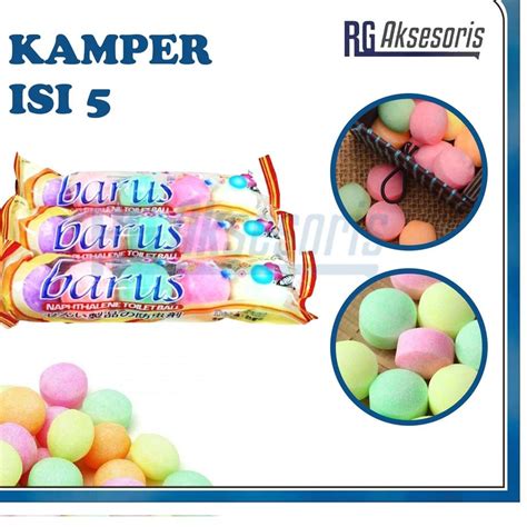 Jual STA178 RGAKSESORIS KAPUR BARUS BOLA ISI 5 BALL BESAR KAMPER Colour