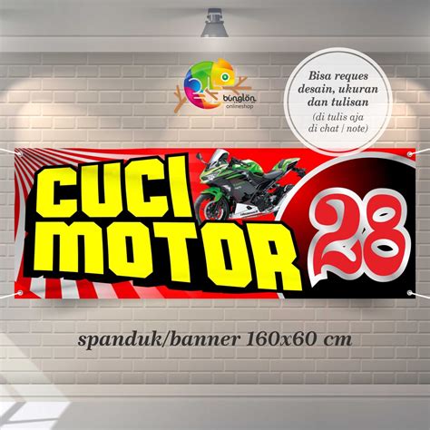 Jual Spanduk Banner X Cm Cucian Motor Cuci Mobil Free Desain