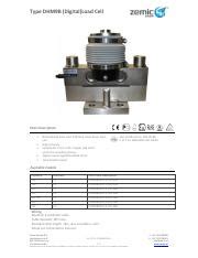 Zemic Digital Loadcell Pdf Type DHM9B Digital Load Cell Short