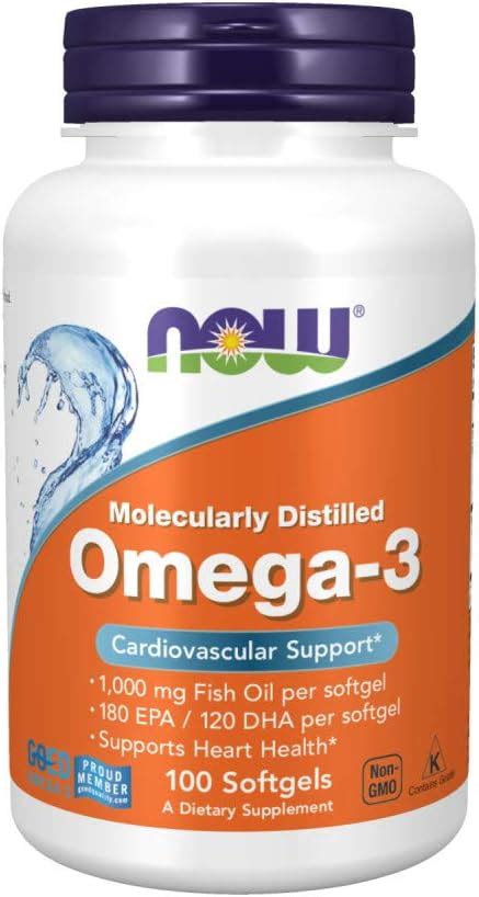 Now Supplements Omega 3 180 Epa 120 Dha Molecularly Distilled