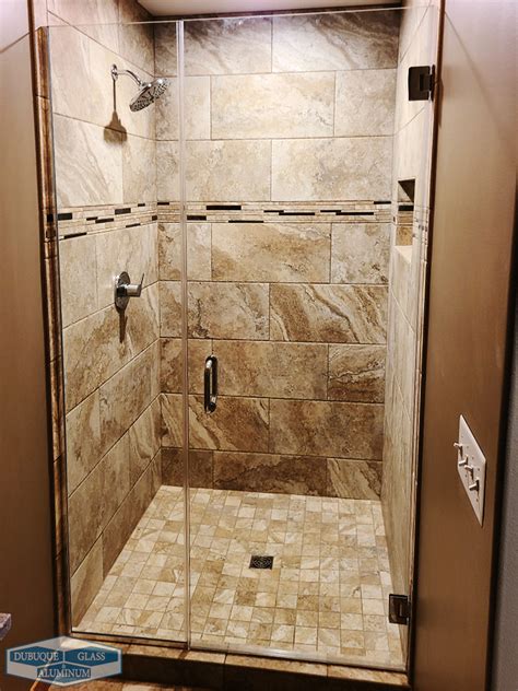 Dubuque Glass Aluminum Headerless Swinging Shower Door Dubuque