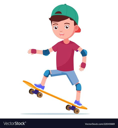 Boy Skateboarding On A Skateboard Royalty Free Vector Image