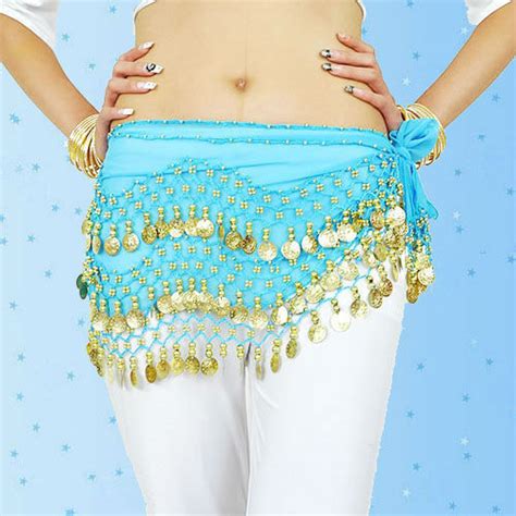 Rows Belly Dance Hip Skirt Scarf Wrap Belt Hipscarf With Goin Silver