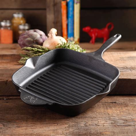 The Pioneer Woman Timeless Cast Iron Square 1025 Pre Seasoned Cast Iron Grill Pan Brickseek