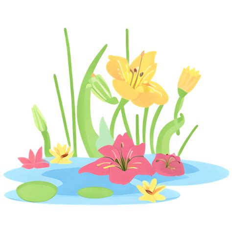 Serene Lily Pond Digital Graphic · Creative Fabrica