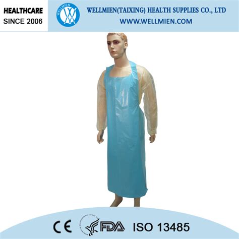 PE Disposable Apron For Food Processing China Waterproof Plastic