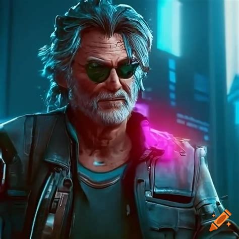 Kurt Russell As A Character In Cyberpunk 2077 On Craiyon