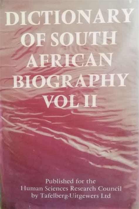 Africana Dictionary Of South African Biography Vol Ii For Sale In