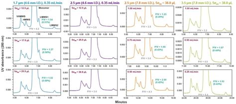 High Resolution And High Throughput Size Exclusion Chromatography