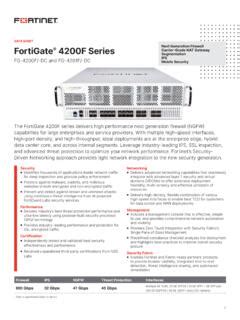 FortiGate 4200F Series Data Sheet Fortigate 4200f Series Data Sheet