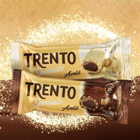 Chocolate Trento Speciale Avelã ao Leite Avelã Branco caixa 12un