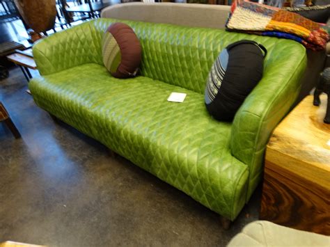 Elegant bright green Sofa Couch a traditional classic flair.