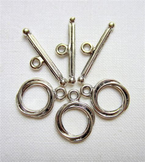 15 Antique Silver Toggle Jewelry Clasp 13mm 17mm Etsy