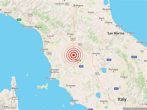 Scossa Di Terremoto Magnitudo A Poggibonsi Siena Dati In Tempo Reale