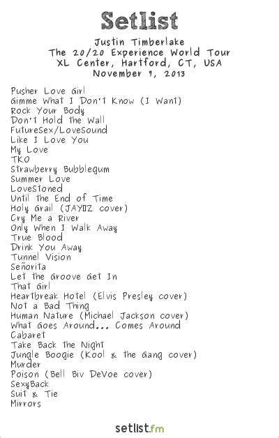 justin timberlake xl center setlist