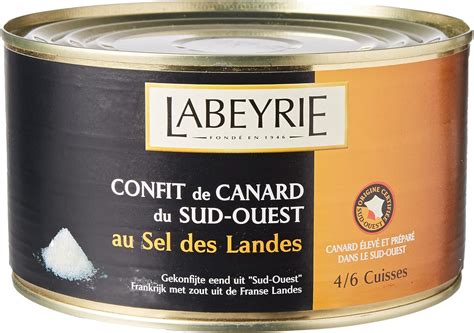 Labeyrie Confit De Canard Du Sud Ouest Au Sel Des Landes 4 6 Cuisses