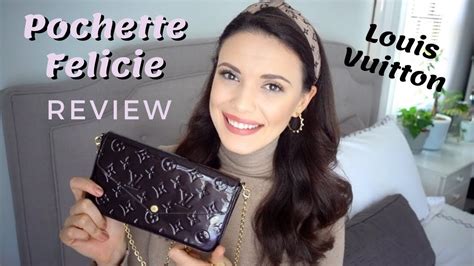 Louis Vuitton Pochette Felicie Amarante Monogram Vernis Leather Review What Fits Wear