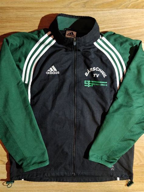 Adidas 90s Vintage Mens Tracksuit Top Jacket Black Green Etsy Mens