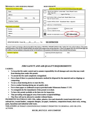 Fillable Online Burn Permit Request Fax Email Print PdfFiller