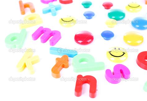 Colorful magnetic letters isolated on white Stock Photo by ©belchonock ...