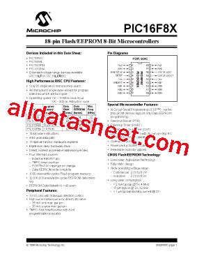 PIC16F84A 04 P Datasheet PDF Microchip Technology