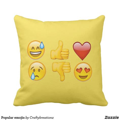 Popular Emojis Throw Pillow Custom Throw Pillow Decorative Throw