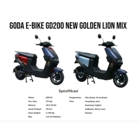 Jual Sepeda Motor Listrik Goda Golden Lion Shopee Indonesia