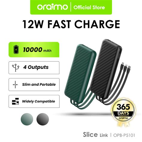 Jual Oraimo Powerbank Real Capacity 10000mAH Fast Charging Slice Link