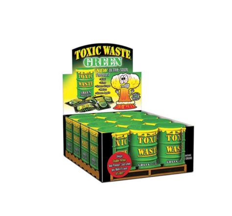 Toxic Waste Green Sour Candy Drum 12x42gr