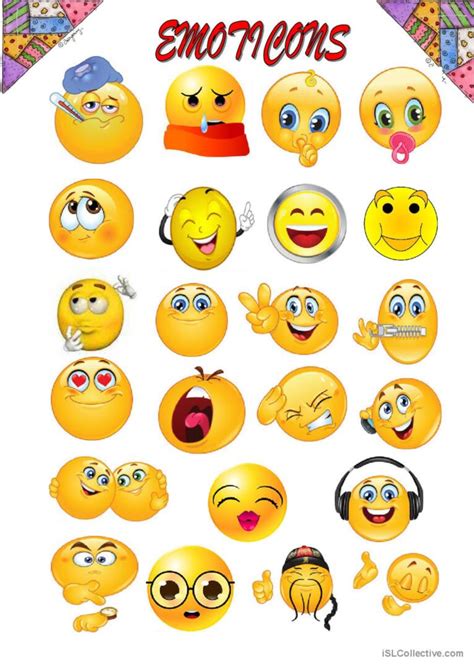 Emoticons English Esl Worksheets Pdf Doc