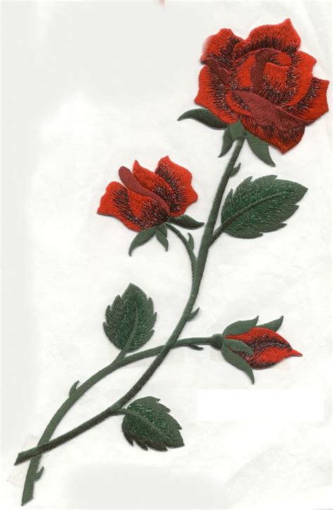 Large Red Rose Applique Iron Or Sew On By Cedarcreekpatchshop Rose Applique Red Roses Etsy