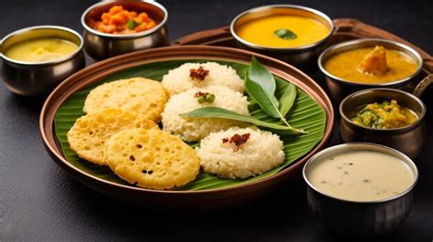 Premium Ai Image Traditional Onam Feast South Indian Vegetarian Thali