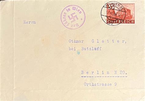 Drittes Reich Deutschland Briefumschlag Mit Briefmarke Wien Guter