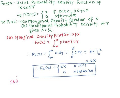 Solved The Joint Probability Density Function Of X And Y Is Given By